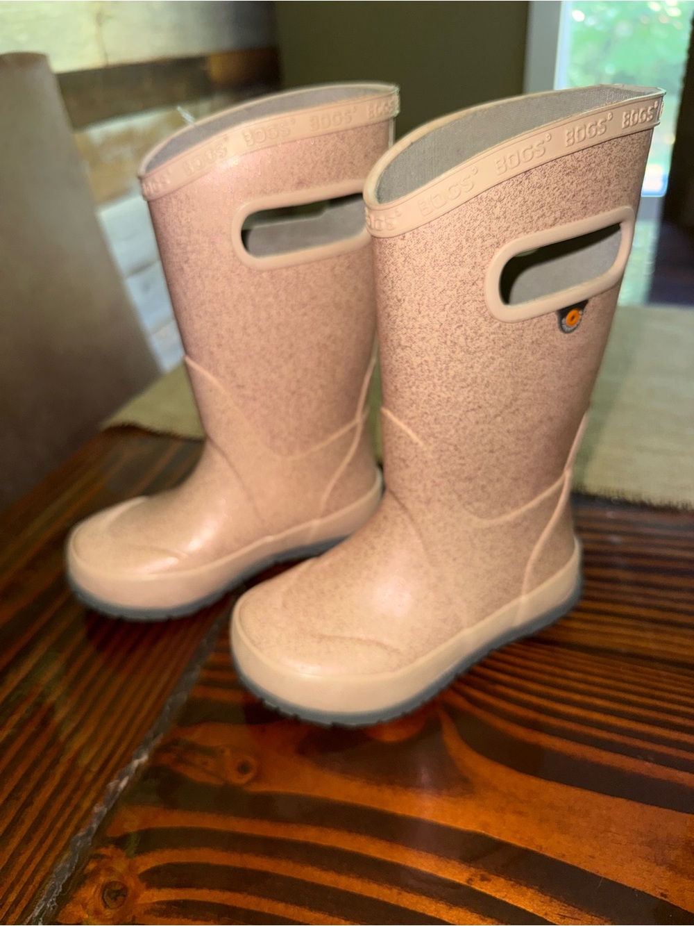 Bogs Kids Light Pink Rain & Snow Boots with Handles